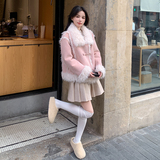 现货主推皮毛一体加厚粉色翻领191-K6361-P195-K288，女装皮草，浙宝210（原浙宝191）