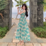 超仙浪漫油画无袖吊带裙女夏季新款度假风森系绝美小个子连衣裙，女装连衣裙，浙宝210（原浙宝191）
