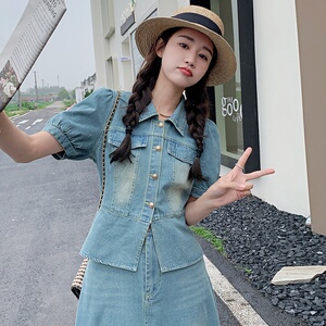 名暖风套装女2023夏季新款气质设计感收腰显瘦套装1912-P155-K209图片