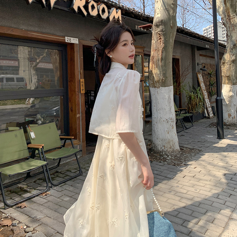 现货209-2837--P135-K208气质新中式风刺绣连衣裙,女装连衣裙,浙宝210（原浙宝191）