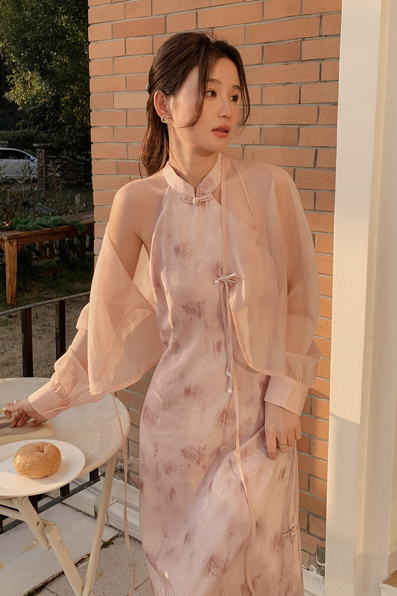 新中式国风上衣旗袍女2025年夏季新款显瘦防晒外套连衣裙,女装汉服/婚纱/旗袍/礼服,浙宝210（原浙宝191）