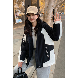 货白鸭绒内胆可脱卸羽绒派克服防风冲锋衣 B191-23267-P265-K398图片