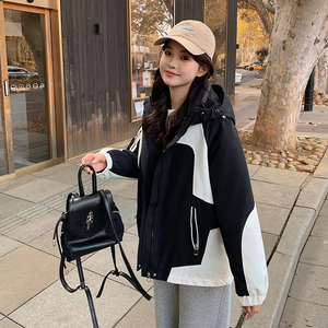 货白鸭绒内胆可脱卸羽绒派克服防风冲锋衣 B191-23267-P265-K398图片