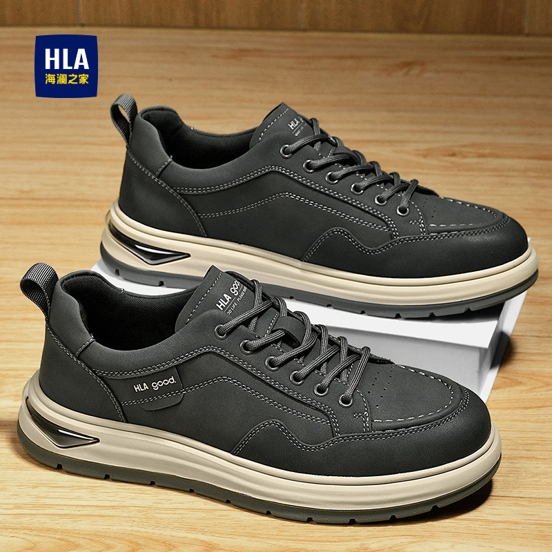 海澜之家2025秋冬款时尚男板鞋休闲商务运动舒适皮鞋百搭软底潮鞋