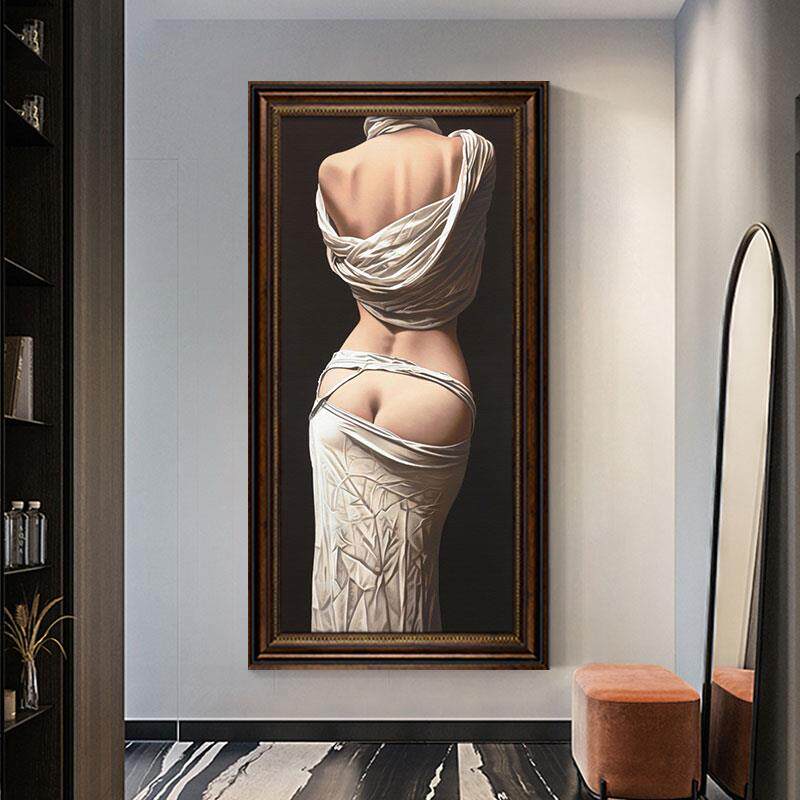 抱陶女艺术挂画美女卫生间装饰画浴室油画酒店房间免打孔世界名画