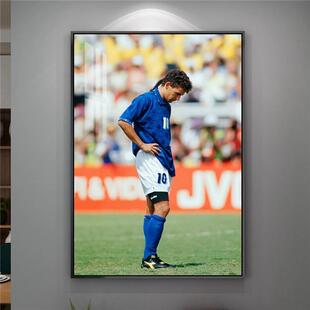 巴乔装饰画梅西晶瓷画挂画意大利国家队94年世界杯C罗玄关壁画