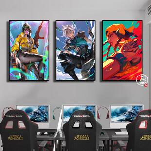 无畏契约挂画瓦罗兰特电竞酒店墙面装饰画游戏电竞房网咖包间壁画