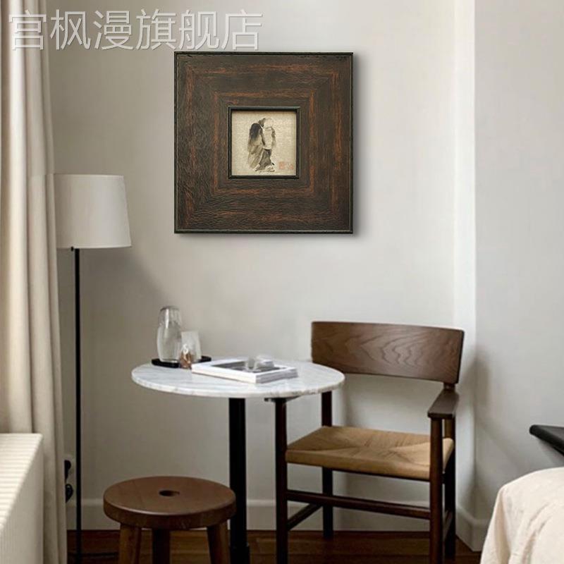 泼美墨仙YZ202404图式复古艺术装饰人画中古擦寂风挂床画客厅卧室