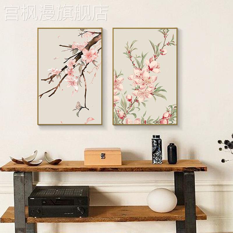日式风格卧室床头装饰画 日系玄关挂画梅花 喷绘植物花卉装饰画图片