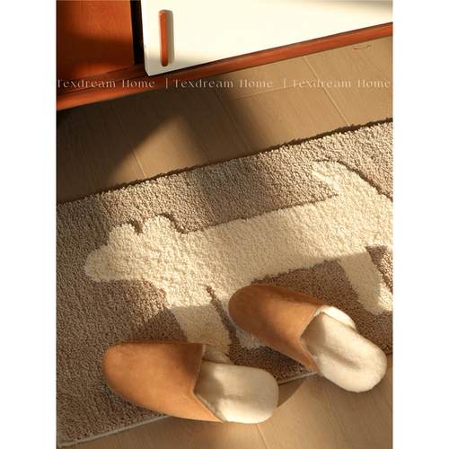 快乐小狗地垫床边毯子入户门