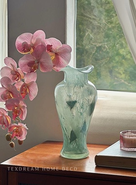 TEXDREAM织梦碧色美人花瓶新中式高级复古花器摆件客厅玄关插花