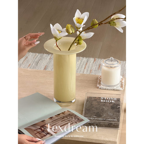 珠玉敞口琉璃花瓶◆TEXDREAM态度中古创意花器客厅装饰摆件仿真花