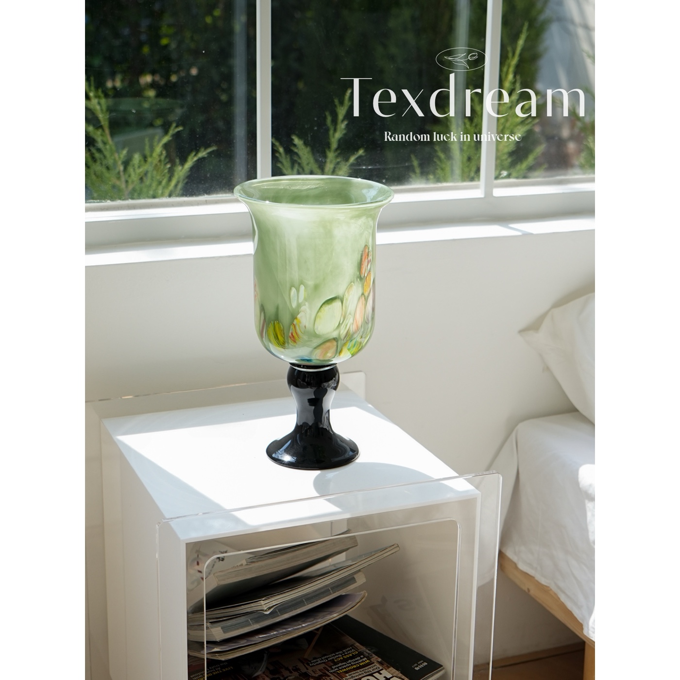 TEXDREAM高脚琉璃宽口水养花器