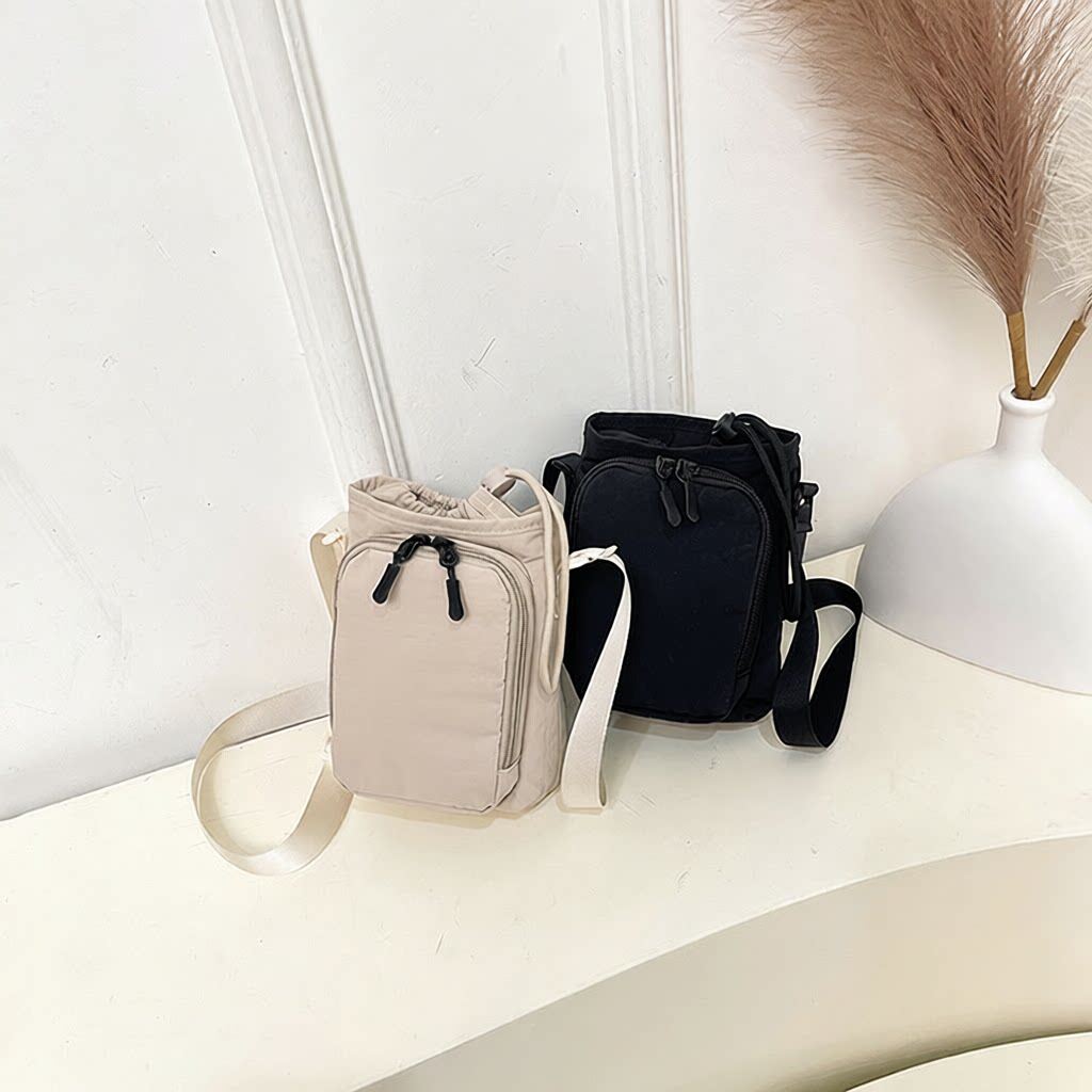 运动风新款斜挎包单肩水壶包手机包跑步运动户外包单肩背包尼龙