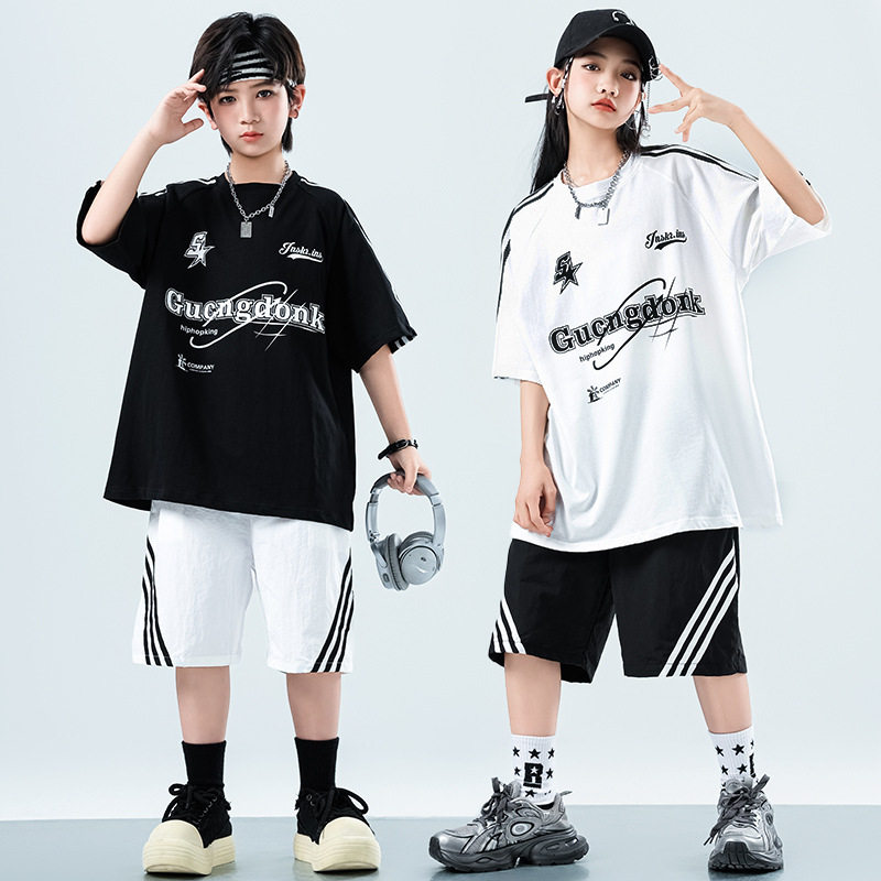 六一儿童啦啦队演出服夏季套装女童小学生运动会男童嘻哈街舞潮服