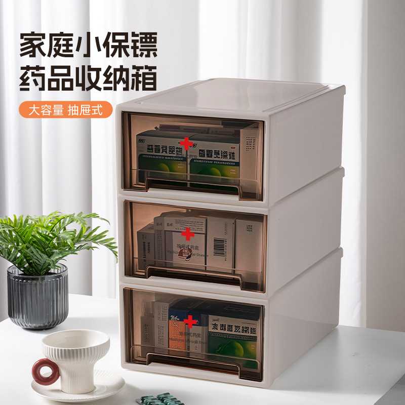 箱抽屉式多层防尘透明药盒｜大