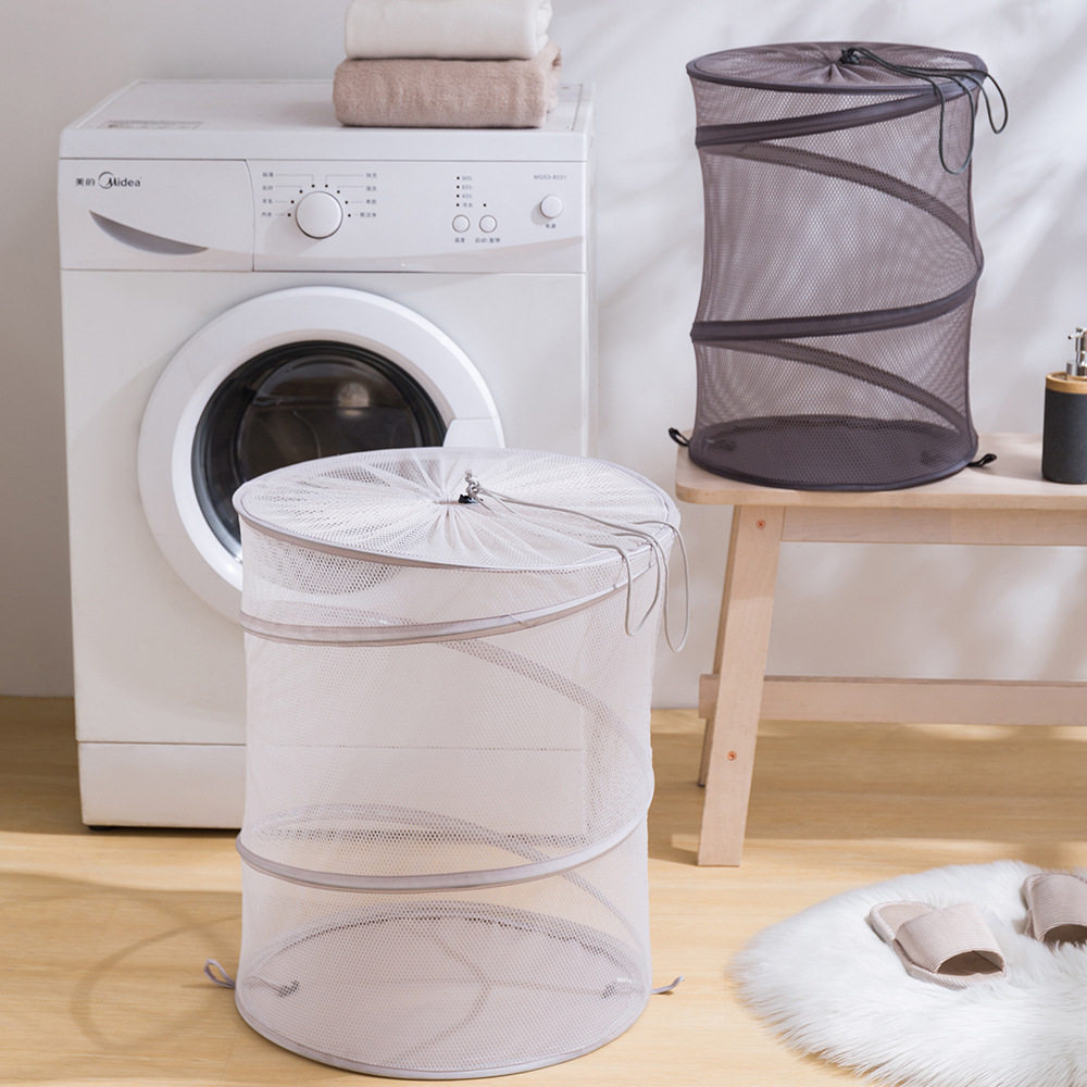脏衣篮大号圆筒形脏衣桶可折叠束口脏衣篓换洗衣服脏衣收纳筐
