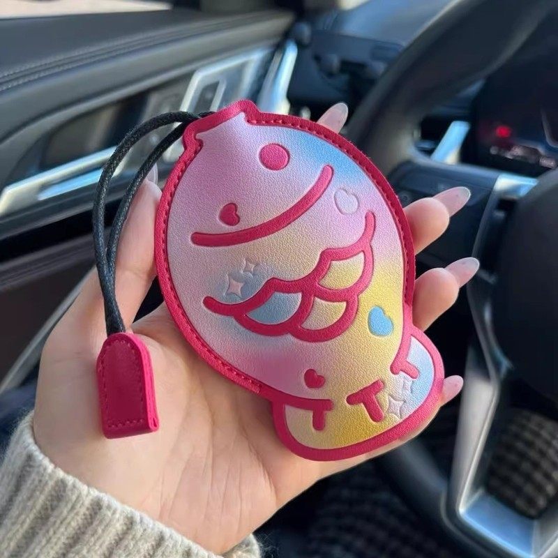 七彩鲷鱼烧女士车钥匙包抽拉式卡通可爱大容量通用电动汽车钥匙套