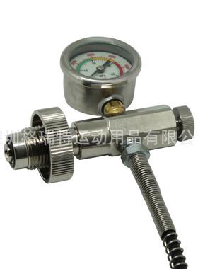 G5/8 PCP不锈钢充气阀带黑色高压管40Mpa大表充气管气瓶大充小