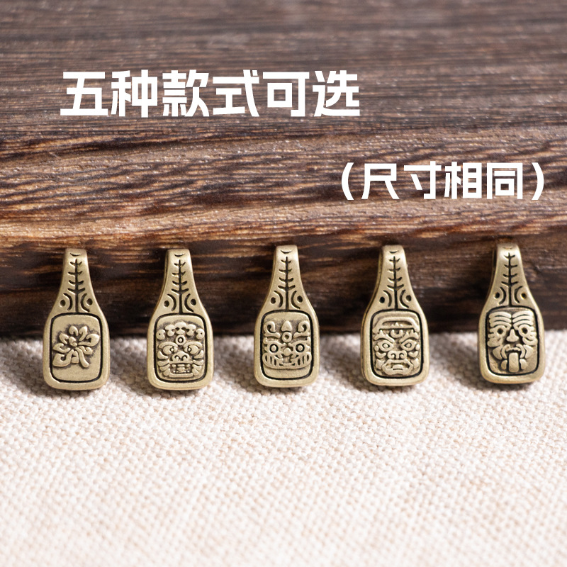 精工纯黄铜做旧藏式卡子活口108手串夹子吊坠念珠计数diy文玩配饰