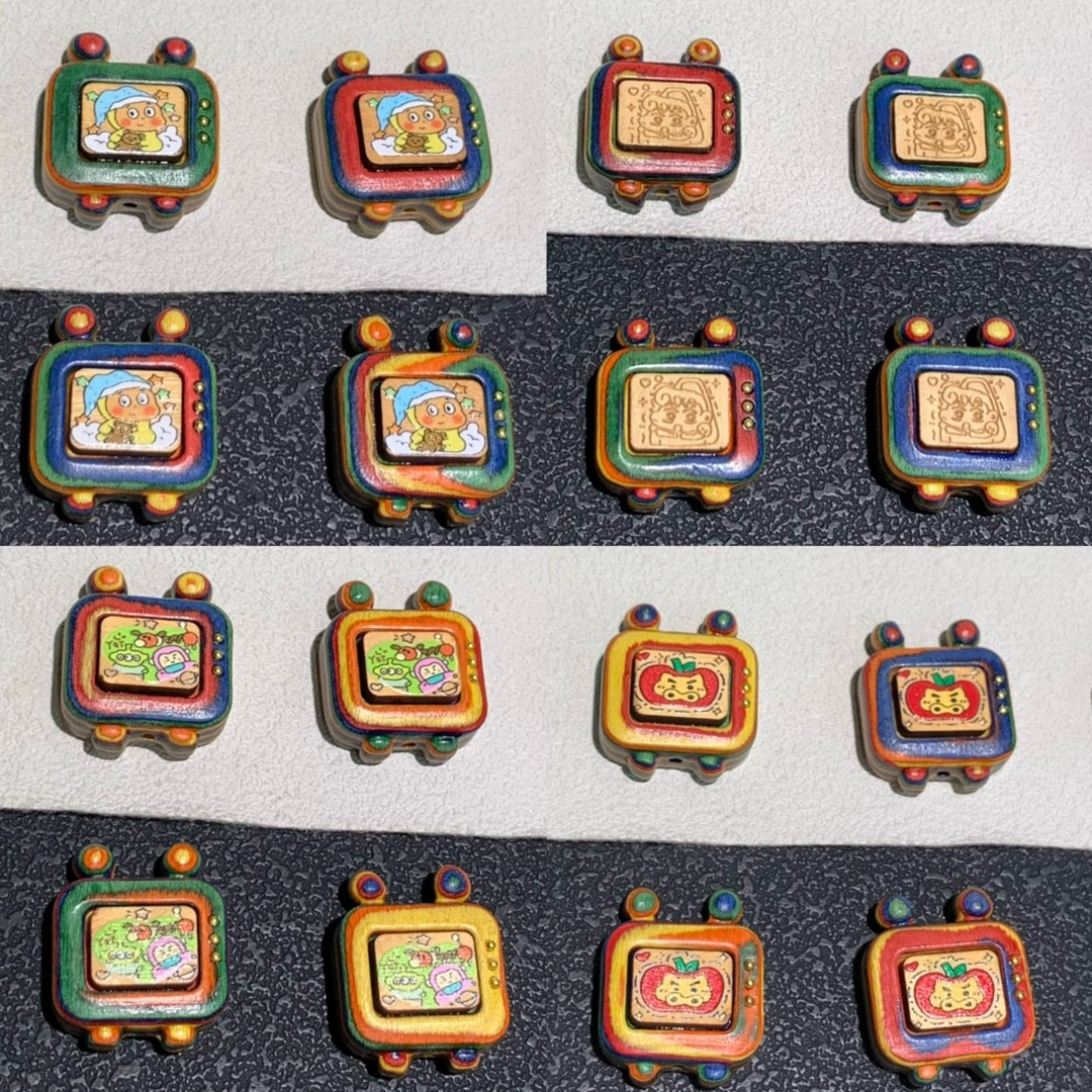 彩虹木卡通电视机配件手机链小提溜吊坠手工DIY文玩饰品配饰