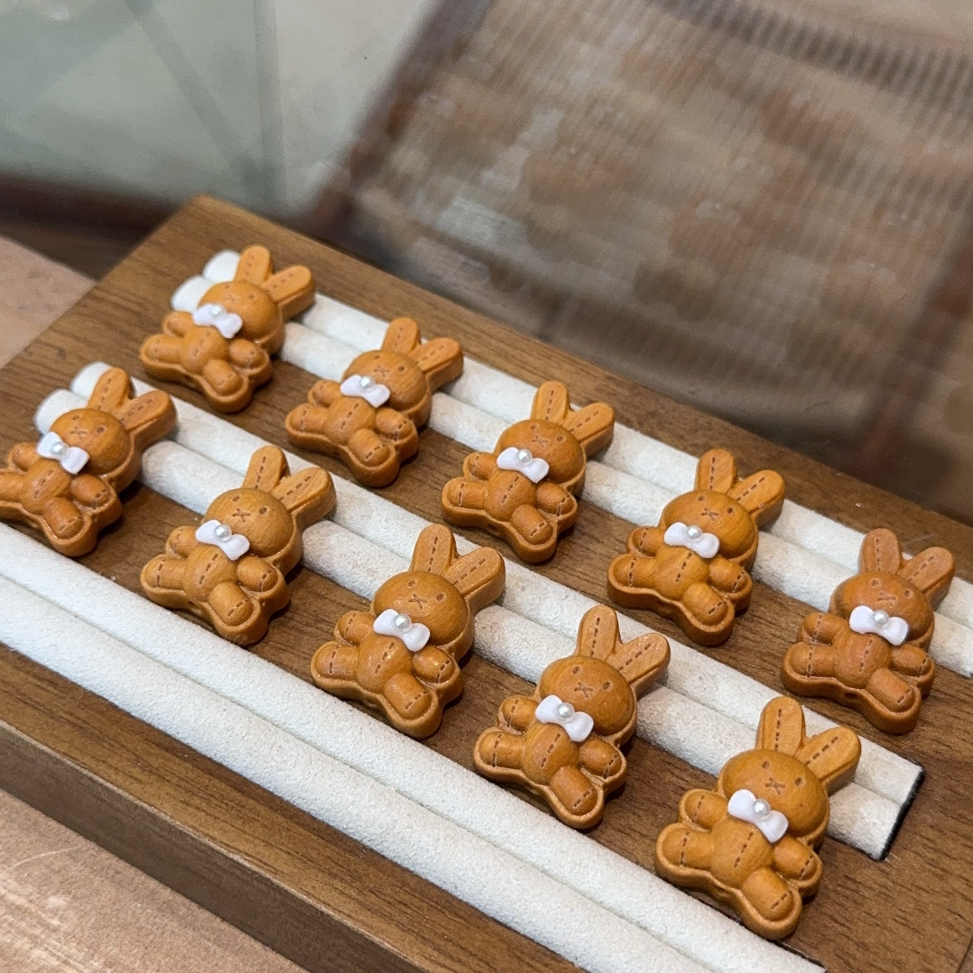 芭比檀蝴蝶结布偶兔配件手工diy串珠编绳手串挂件佛珠文玩厂家直