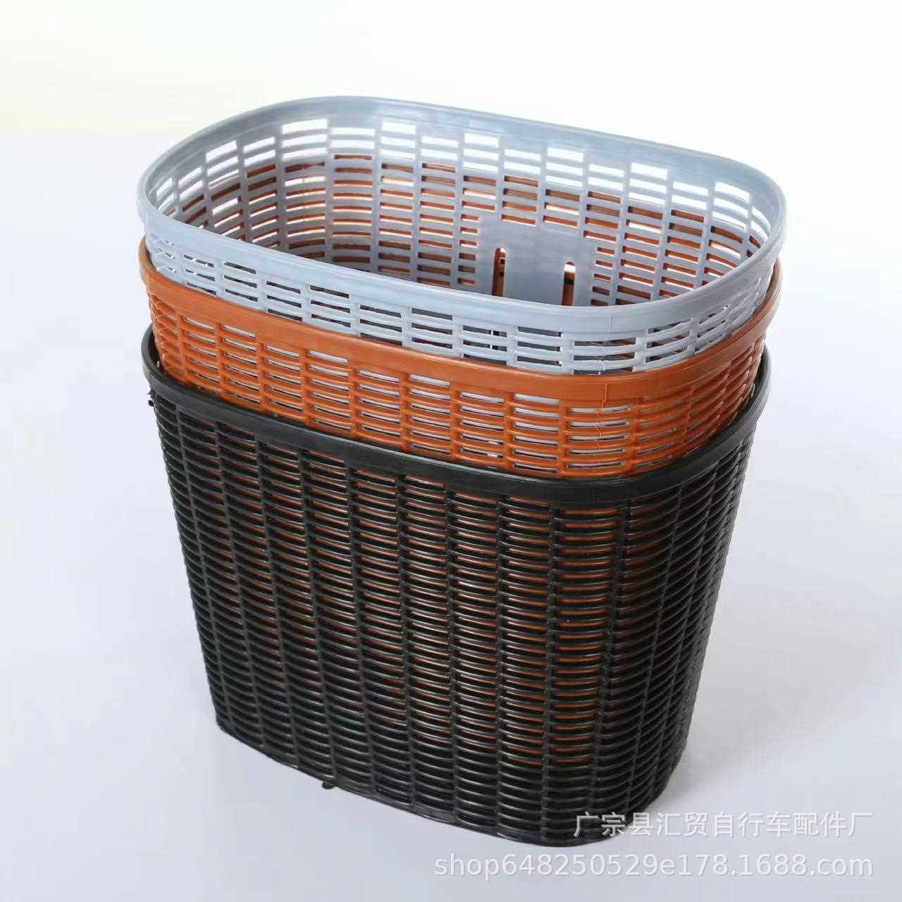 新款直销自行车塑料车篓前置柳编车篮子复古车筐折叠车车篮淑女车