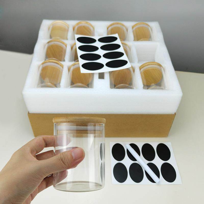 新款直销创意家居玻璃储物罐套装厨房整理收纳密封罐12件套珍珠棉