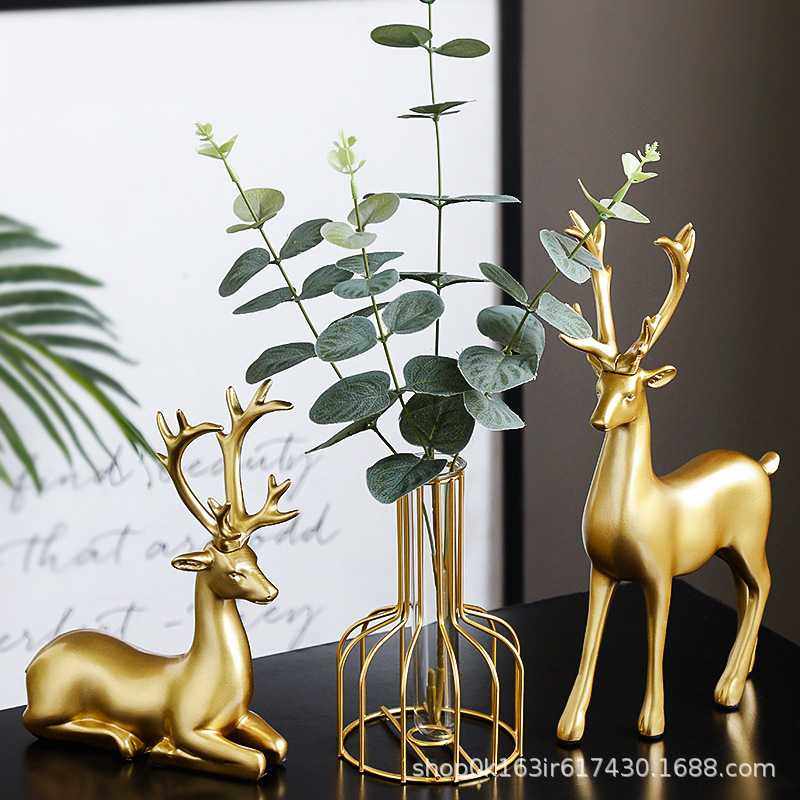 新款直销招财鹿摆件创意客厅电视柜酒柜玄关家居装饰品现代轻奢高,家居饰品,装饰摆件,淘宝优惠券,粉丝福利购,淘宝优惠卷