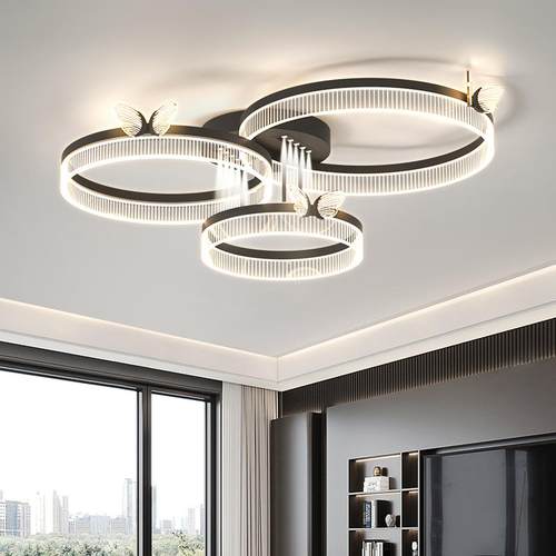 新款直销意式极简客厅主灯简约现代2024新款吊灯圆环吸顶灯具组合