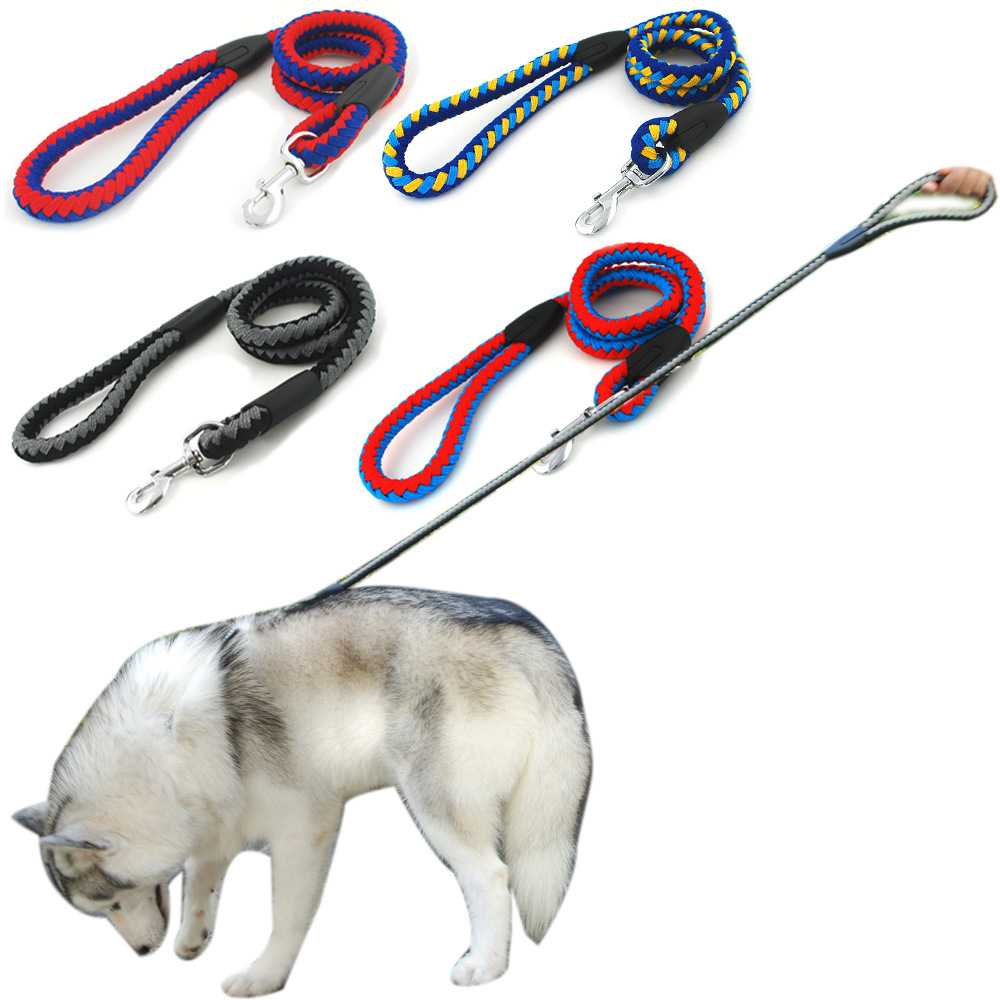 新款直销中大型狗加粗圆绳牵引绳攀岩绳编织拉绳耐磨耐咬狗绳狗链