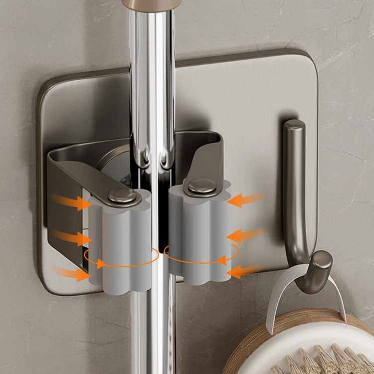 新款直销免打孔304不锈钢拖把架夹壁挂枪灰扫把夹挂钩收纳置物架8,家庭/个人清洁工具,粘钩,淘宝优惠券,粉丝福利购,淘宝优惠卷