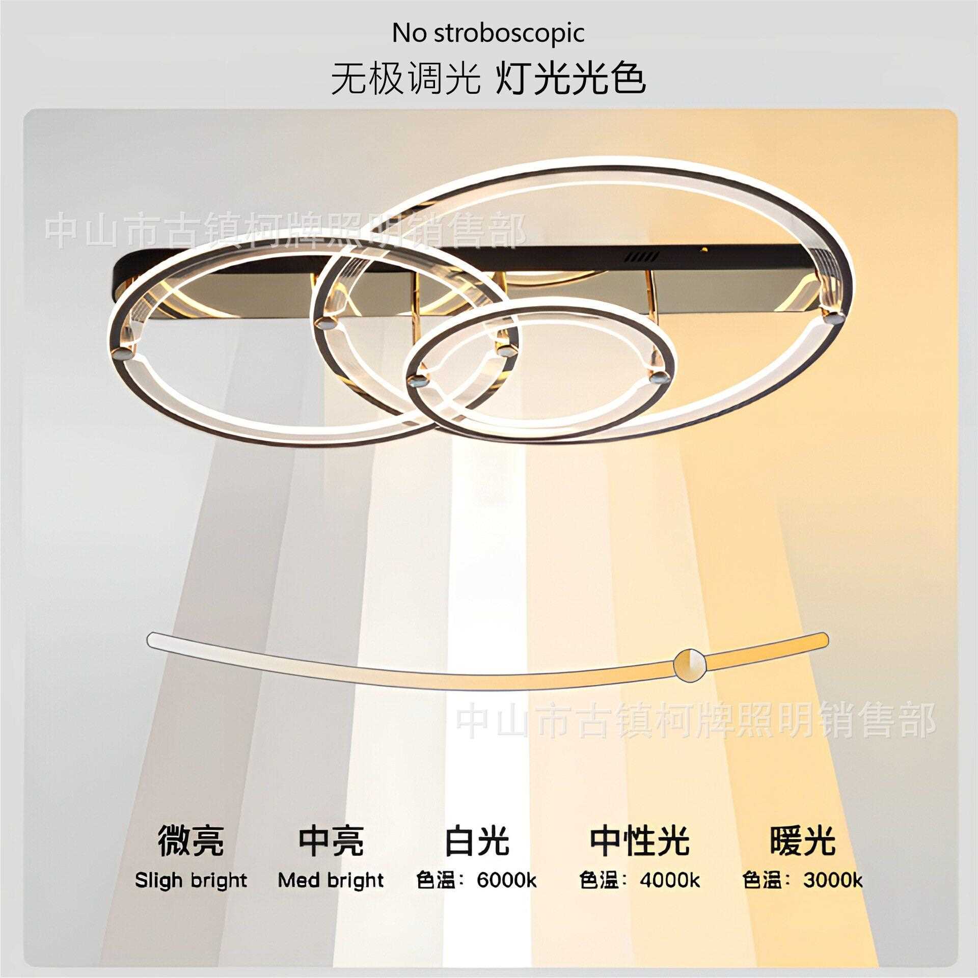 新款直销现简约客厅吸顶灯轻奢圆环圈圈设计师艺术极简卧室组合套