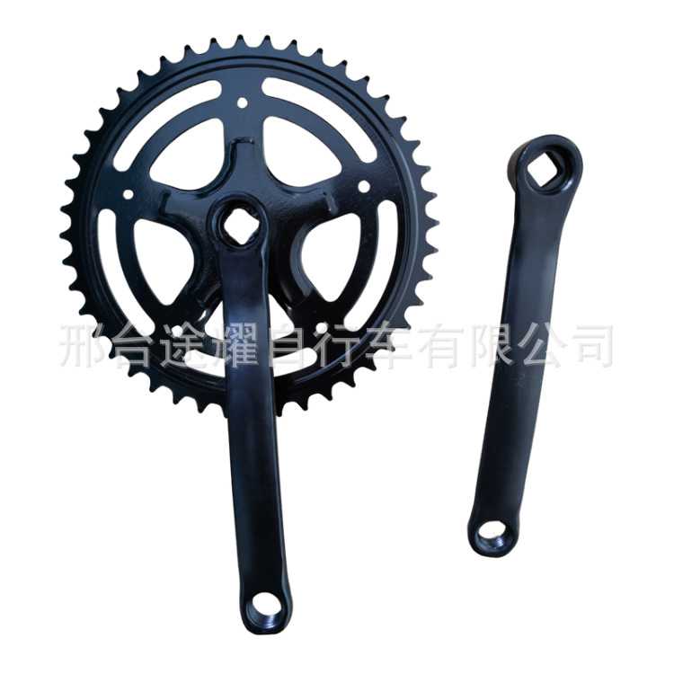 新款直销跨境山地自行车牙盘44齿黑色单速方口轮盘折叠车牙盘 自