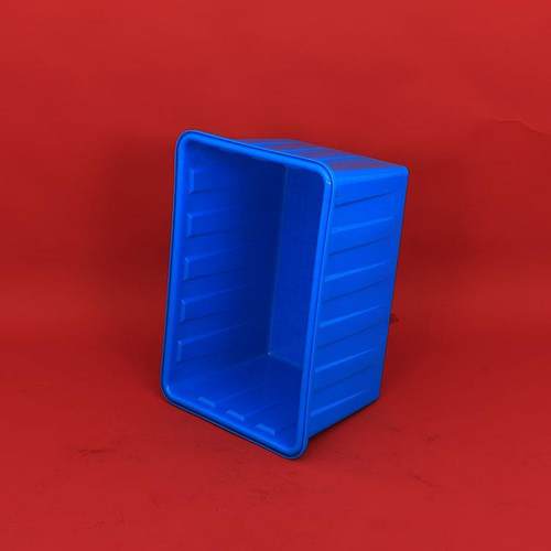 新款直销大号塑料水箱 长方形养殖盆蓝白色周转储存箱 套叠塑胶服