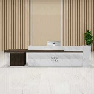 新款直销中式仿大理石吧台公司前台烤漆桌咨询接待台服装店美容美