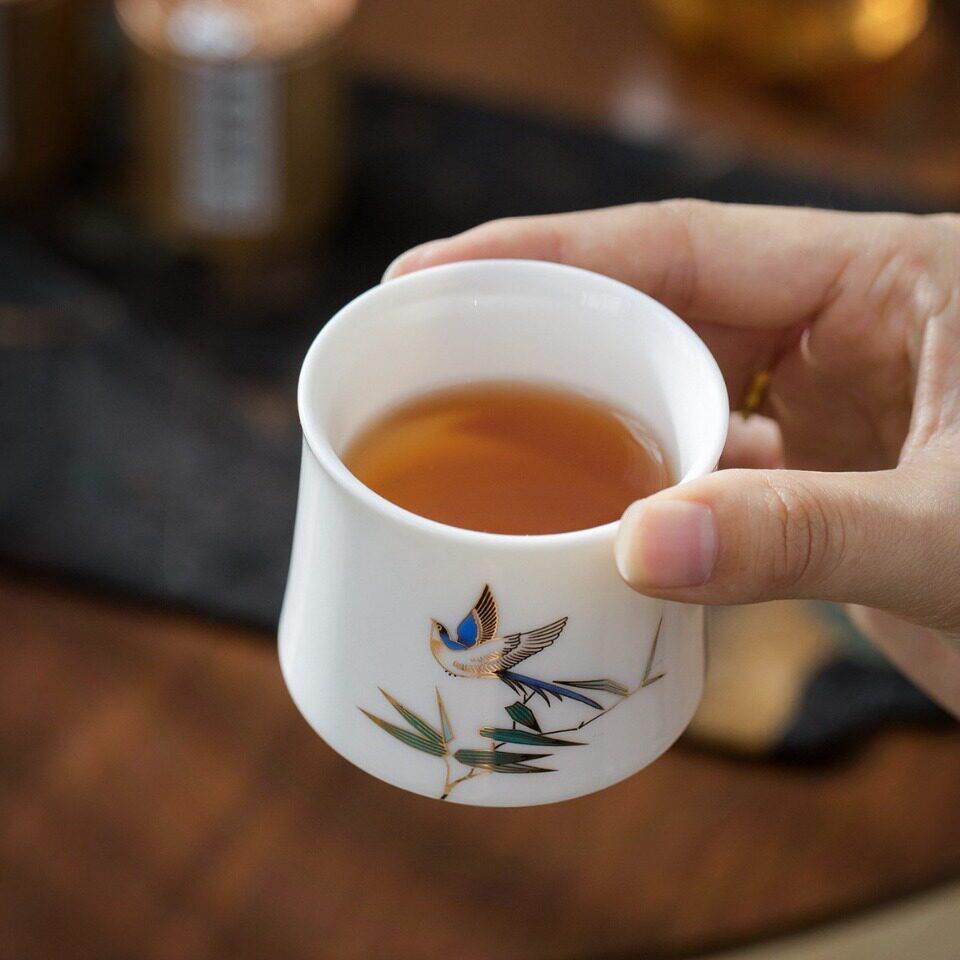 新款直销功夫茶具陶瓷主人杯家用泡茶杯套装个人杯礼盒装商务实用