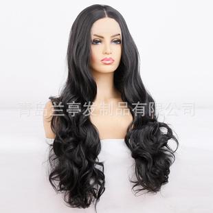 欧美假发女士长卷发化纤头套 亚马逊热销前蕾丝假发 新款 直销新品