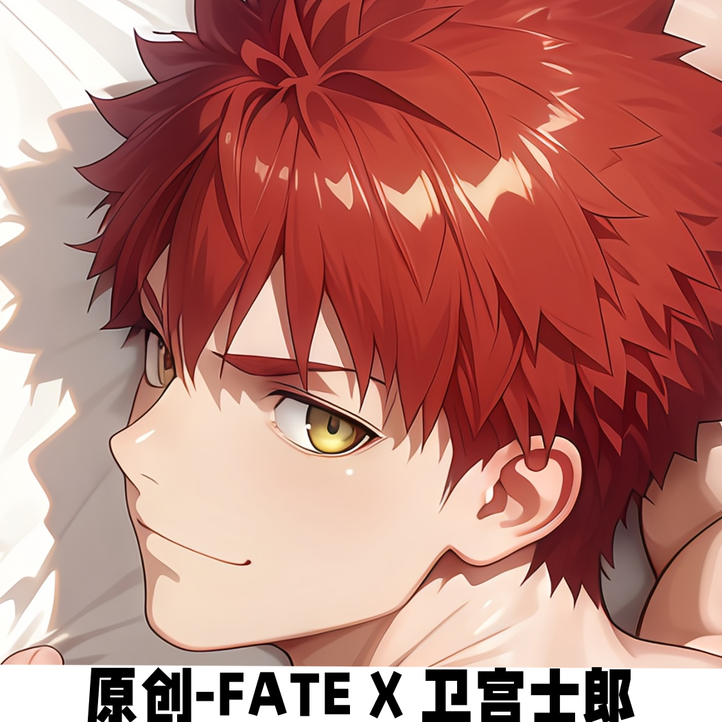 原创-男胸腹肌卫宫士郎fate动漫等身抱枕定制二次元人形腐女帅哥