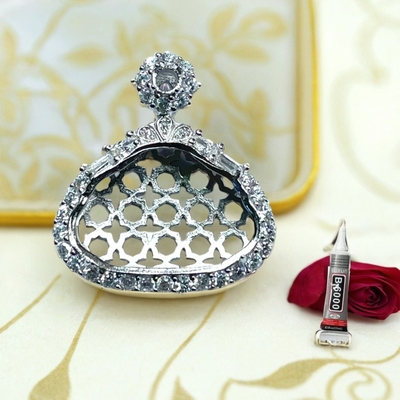 纯银佛公空托国标DIY女新款豪镶