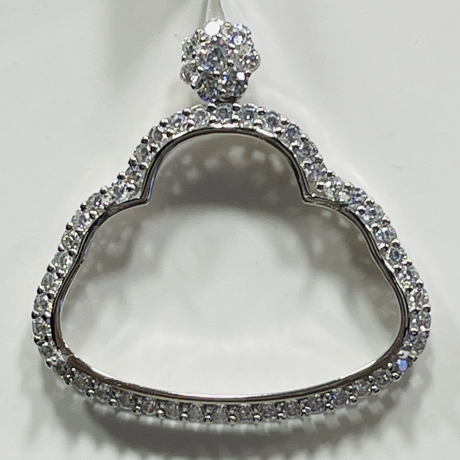 S925纯银佛公吊坠空托翡翠佛公吊坠镶嵌空托简单款防掉钻DIY配件