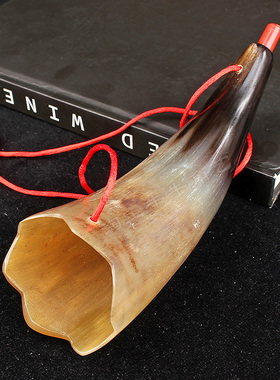 天然黄牛角号角吹响乐器特色手工艺品儿童玩具口哨道具民族士喇叭