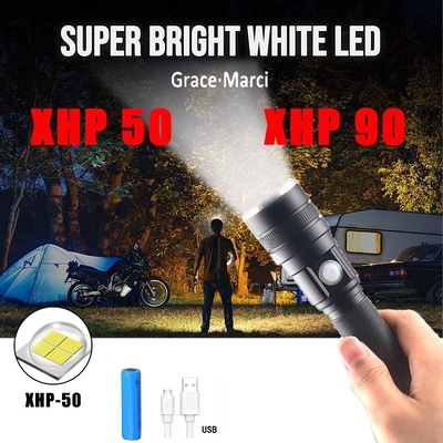 USB Rechargeable Light 10W Xhp50 LED Flashlight XHP90 Most P