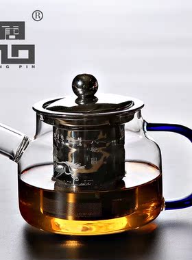 heat-resistant glass teapot with infuser kettle for flower t
