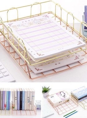 File shelf Storage Office Desk Organizer Iron Grid Office Su