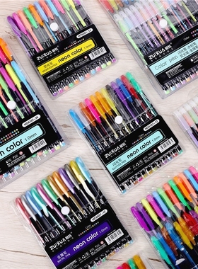 24 36 48 color Gel Pen Set Refills Metallic Pastel Neon Gli