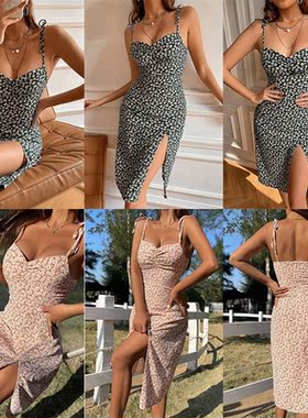 2022 backless dress hit condole print dress