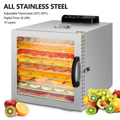10  ray Stainless Steel Food Dehydrator Visible Beef Dryer F