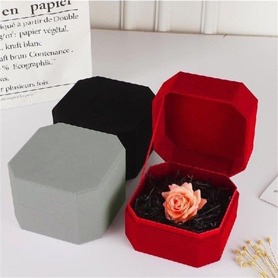 Florist Hat Boxes Octagonal Shape Velvet Box Candy Boxes