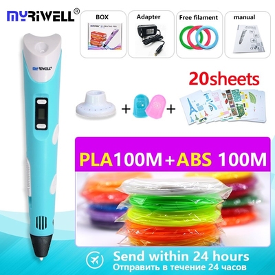 myriwell 3d pen and ABS100m PLA100M Total 200m 1.75mm safet